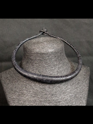 Braided leather necklace