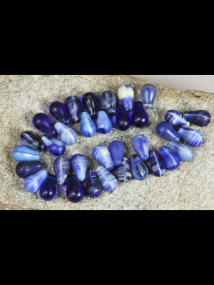 35 antique big teardrop glass beads from Bohemia (Bohemian wedding beads)