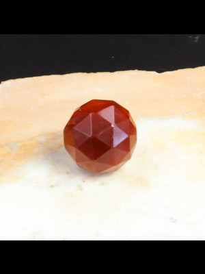 Large faceted carnelian bead