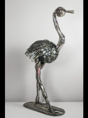 Bird in recycled materials