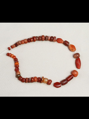48 antique carnelian beads