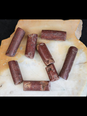 Strand of 8 old African bauxite beads