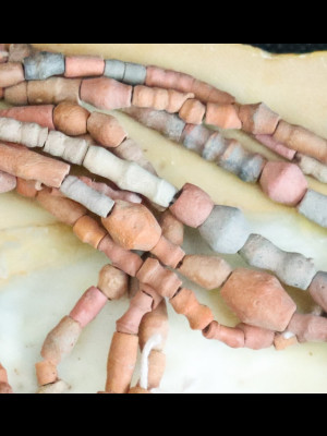 3 strands of small terracotta beads 