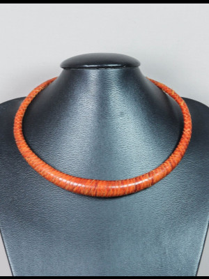 Braided leather necklace