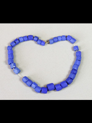 36 Bohemian opaque "Russian Blue" beads