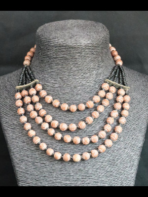 Necklace with terra cotta beads