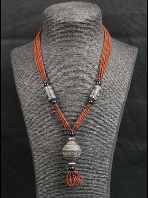 Necklace terra cotta beads