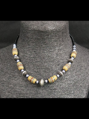 Necklace with glass beads from Ghana
