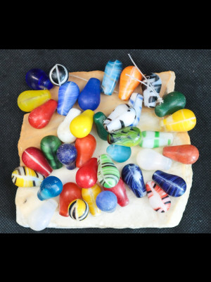 38 big teardrop trade glass beads (Bohemian wedding beads)