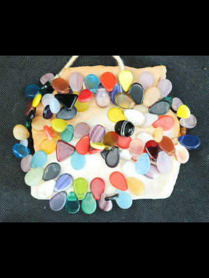 95 flat teardrop glass beads from Bohemia (Bohemian wedding beads)