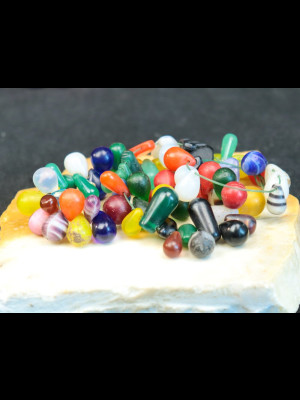 Strand of 73 Bohemian glass trade beads (Bohemian wedding beads)