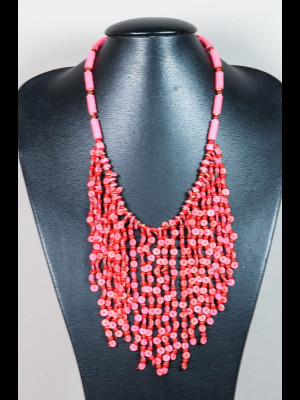 Necklace with African plastic heishi disk beads