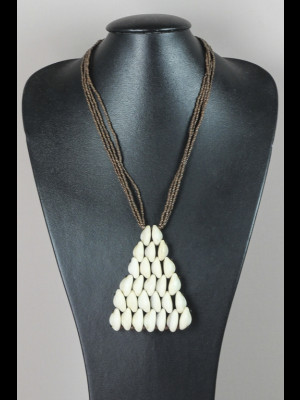 Necklace with cowry shells and glass beads