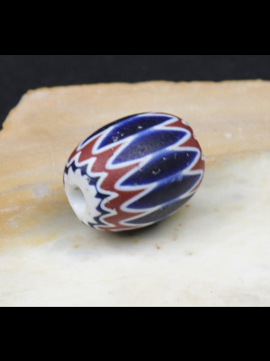 Venetian 6 layer chevron trade bead 28.5mm x 22mm