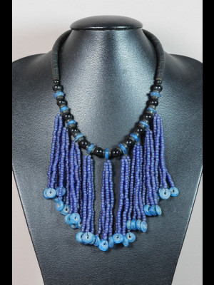 Necklace with bakelite heishi trade beads (koffi beads) and glass beads
