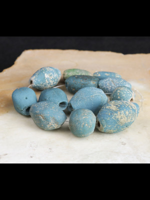 12 ancient beads in earthenware from Egypt