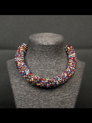 Necklace with small glass beads