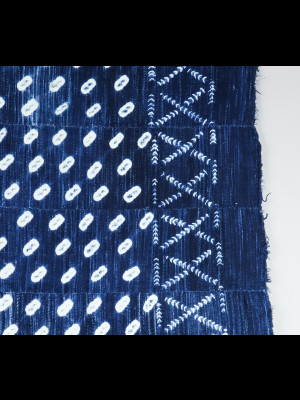 Old indigo tie-dye cotton fabric from Dogon country (Mali)