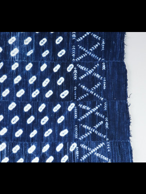 Old indigo tie-dye cotton fabric from Dogon country (Mali)
