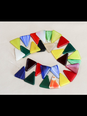 28 triangular trade beads (Bohemian wedding beads)