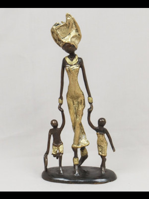 Woman with 2 children (bronze)
