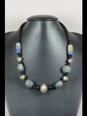 Necklace with glass beads from ghana
