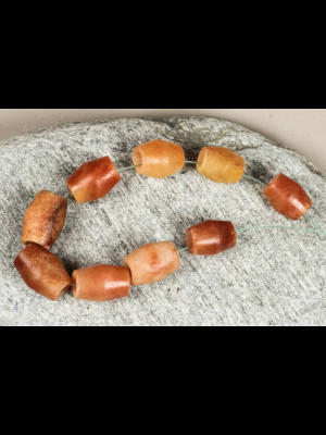 9 ancient excavation beads from Mali.