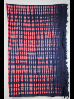 Old indigo tie-dye cotton fabric from Baule country (Ivory Coast)
