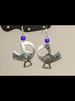 Earrings in silvered metal