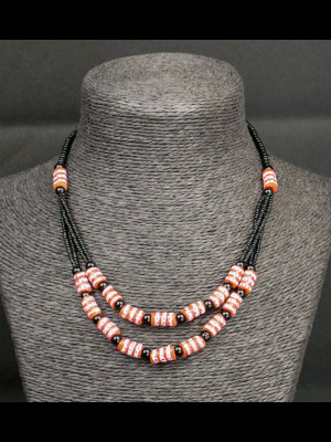 Necklace with glass beads from Ghana