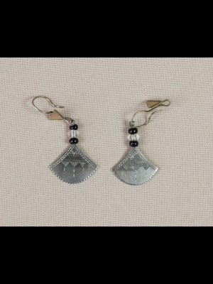 Tuareg earrings in silvered metal
