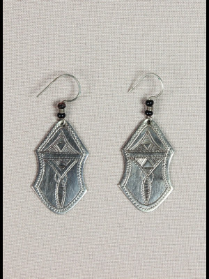 Earrings in silvered metal