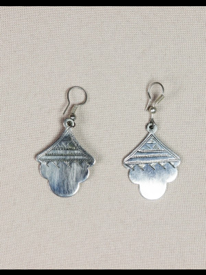 Earrings in silvered metal