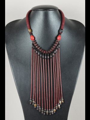 Necklace with bakelite heishi disk beads, glass beads and 2 old "Loubia"  beads
