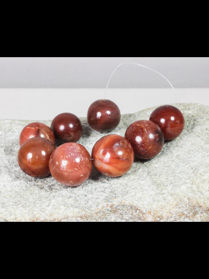 8 large round carnelian beads