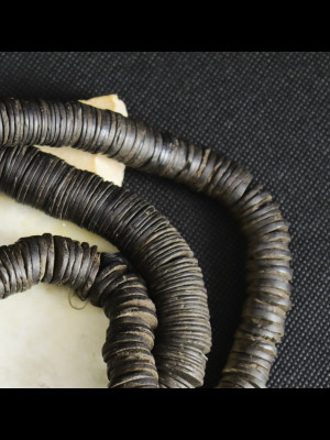 African coconut shell heishi disk beads 12-17mm