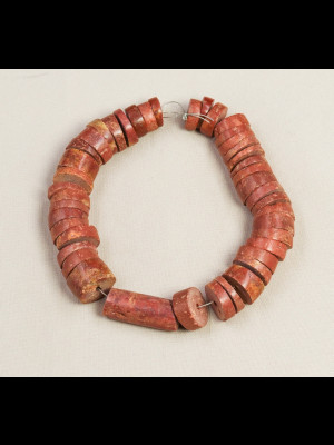43 old African bauxite beads
