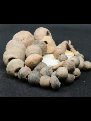 45 antique (or ancient?) beads in terra cotta