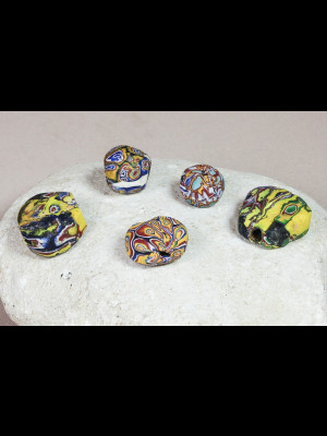 5 glass beads from Ghana