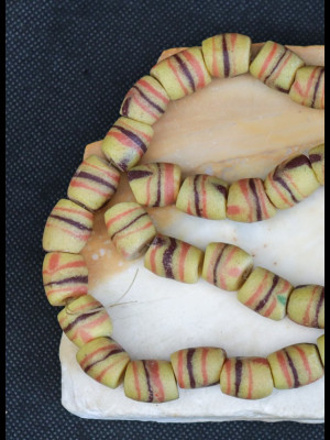 Strand of 36 glass beads from Ghana