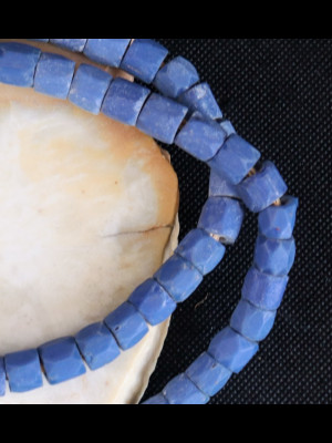 71 Bohemian opaque "Russian Blue" beads