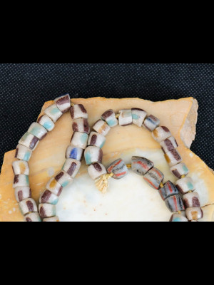 Strand of 68 glass beads from Ghana