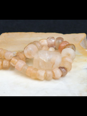 Strand of 42 ancient crystal rock beads