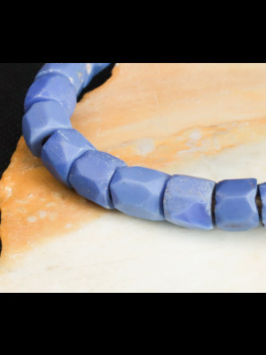 36 Bohemian opaque "Russian Blue" beads