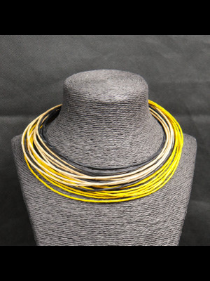 Necklace with 20 leather threads