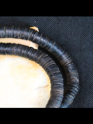 African coconut shell heishi disk beads 12-16mm