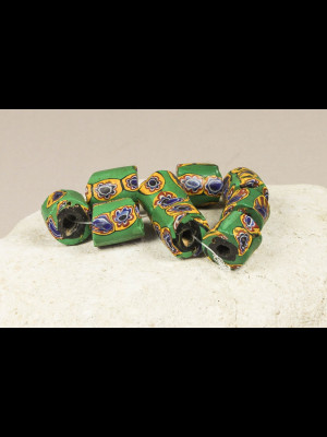 9 matched antique millefiori trade beads