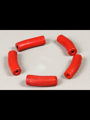 5 Bohemian simulated coral Beads