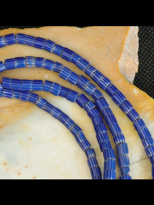 Strand of small Venetian 4 layer chevron beads
