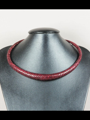Braided leather necklace